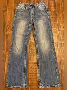 Rock & Roll Cowboy Girls Bootcut Jeans Size 10 R Wash Western Denim